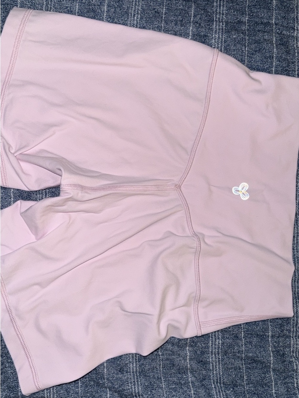 Aritzia GOLDEN Pale Pink Active Shorts with Gold Logo